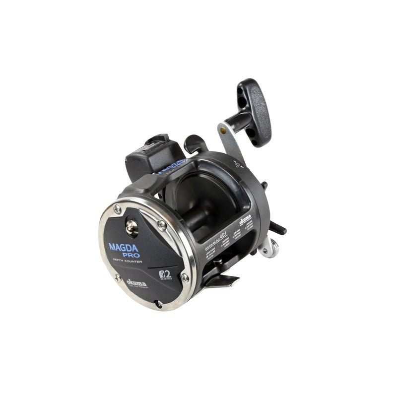 Okuma Magda Pro Line Counter Levelwind Trolling Reel, Small, Black/Silver, MA-20DX - Image 2